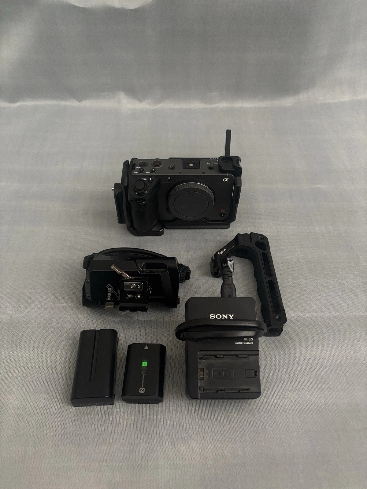 Sony FX30 Mirrorless Camera Body w/2 Batteries, Tilta side handle, top handle - Image 1