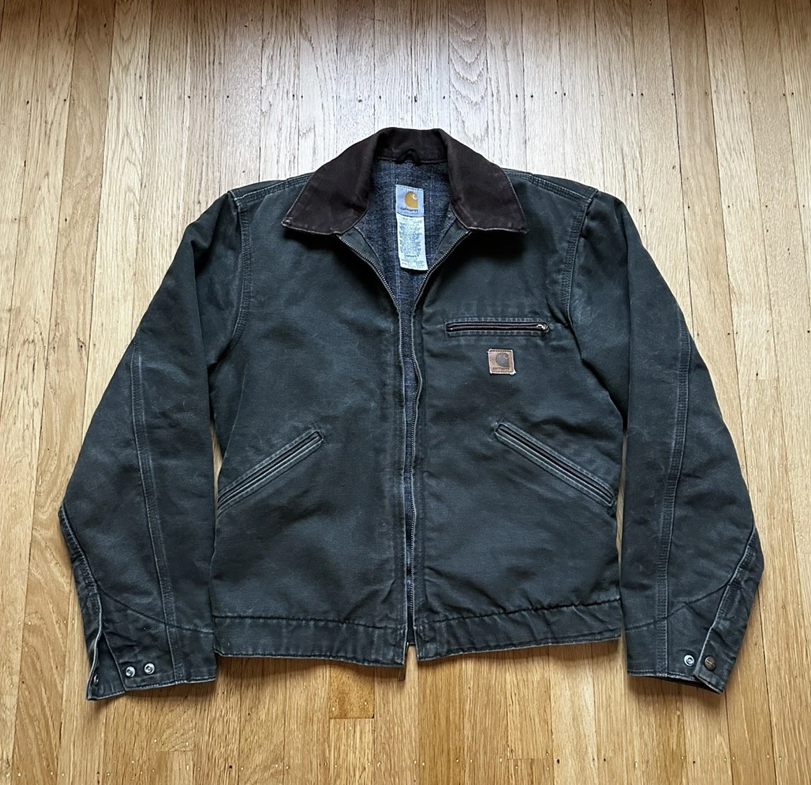 Vintage Carhartt DETROIT J97 MOS Moss Green Jacket Size Small - Image 1